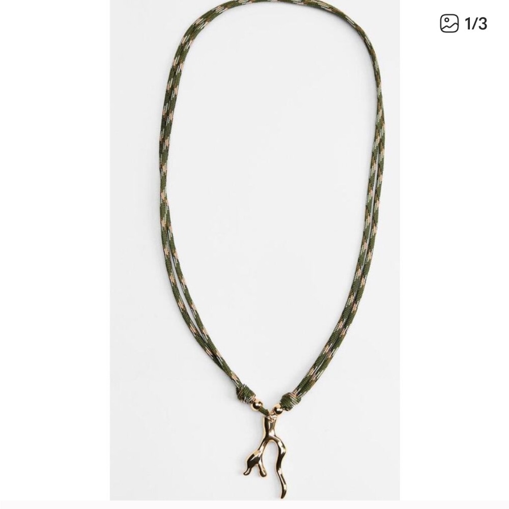 Zara NWT cord necklace with charm